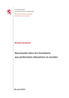 Nouveautés dans les formations aux professions éducatives et sociales