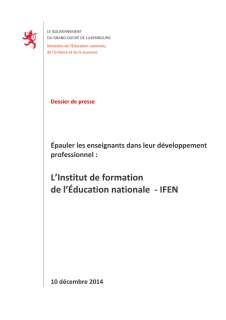 L’Institut de formation de l’Éducation nationale - IFEN