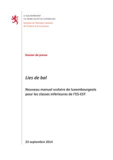 Nouveau manuel scolaire de luxembourgeois pour les classes inférieures de l’ES-EST