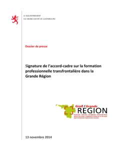 Signature de l’accord-cadre sur la formation professionnelle transfrontalière dans la Grande Région