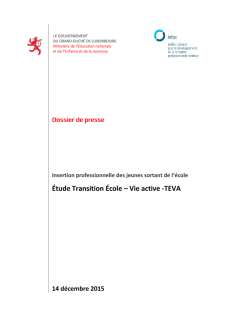 Étude Transition École - Vie active - TEVA