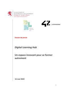 Dossier de presse : Digital Learning Hub