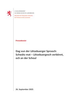 Dossier de presse : Dag vun der lëtzebuerger Sprooch: Schwätz mat – Lëtzebuergesch verbënnt, och an der Schoul