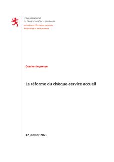 Dossier de presse : La réforme du chèque-service accueil