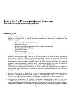 Examen des 3e et 4e rapport périodique du Luxembourg