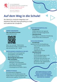 Dépliant : En route pour l’école (en allemand)