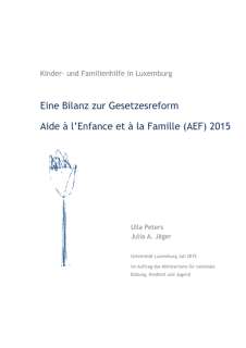Eine Bilanz zur Gesetzesreform  - Aide à l’Enfance et à la Famille (AEF) 2015