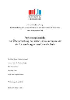 Forschungsbericht zur Überarbeitung der Bilans intermédiaires in der Luxemburgischen Grundschule