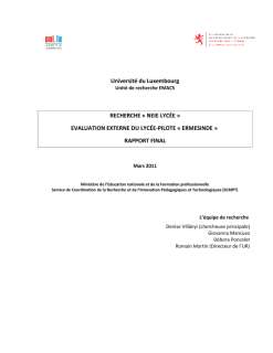 Évaluation du Neie Lycée: rapport complet de l'Université du Luxembourg