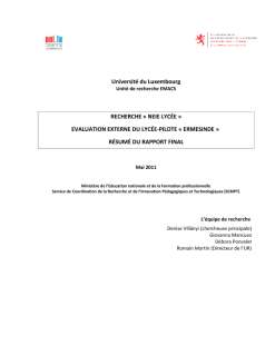 Évaluation du Neie Lycée: résumé du rapport de l'Université du Luxembourg