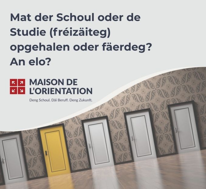 Séance d’information : « Mat der Schoul fäerdeg – an elo? »