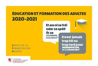 Il n’est jamais trop tôt ou trop tard pour apprendre: le catalogue 2020-2021 de l’éducation et de la formation des adultes vient de paraître