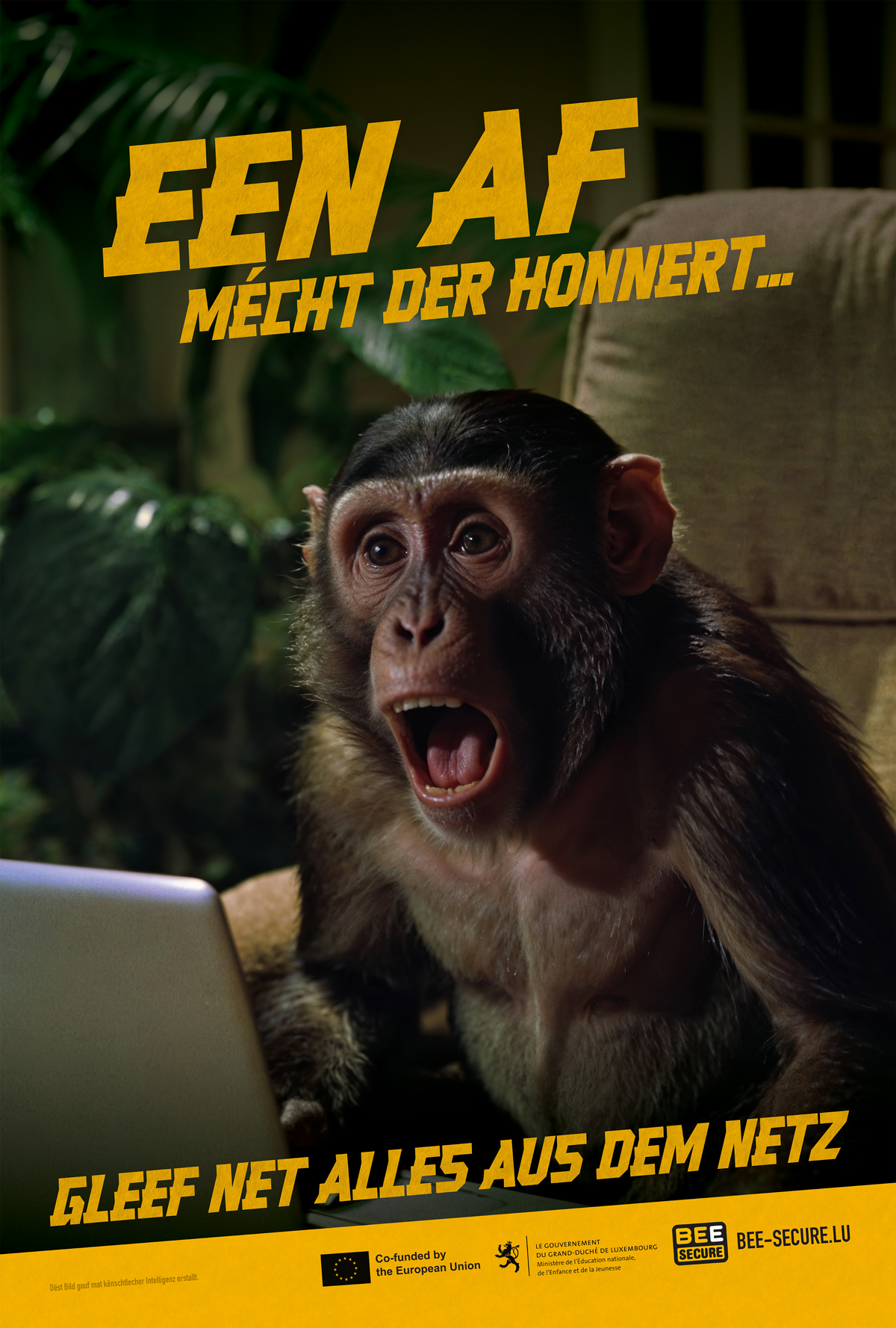 Affiche: Een Af mécht der honnert... gleef net alles aus dem Netz