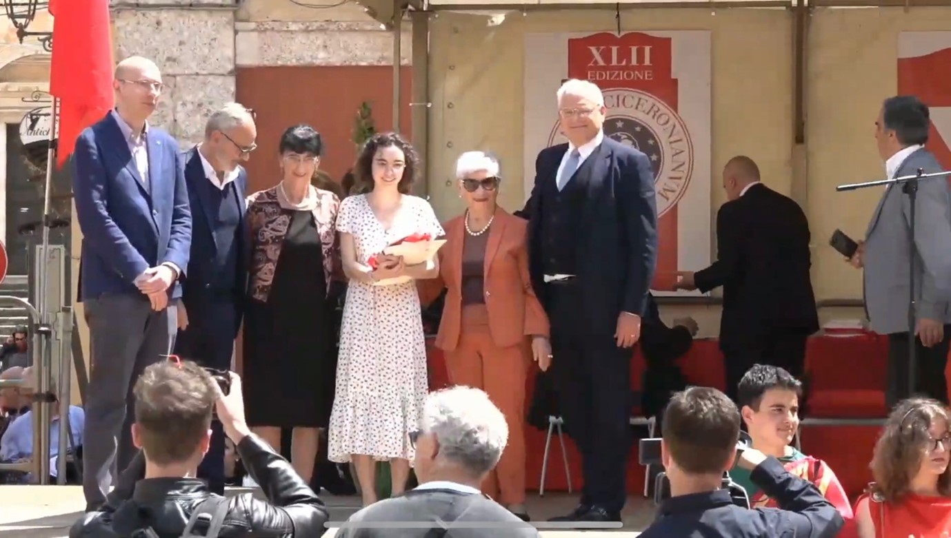 Nina Bernier lauréate du prestigieux concours de Cicéron à Arpino