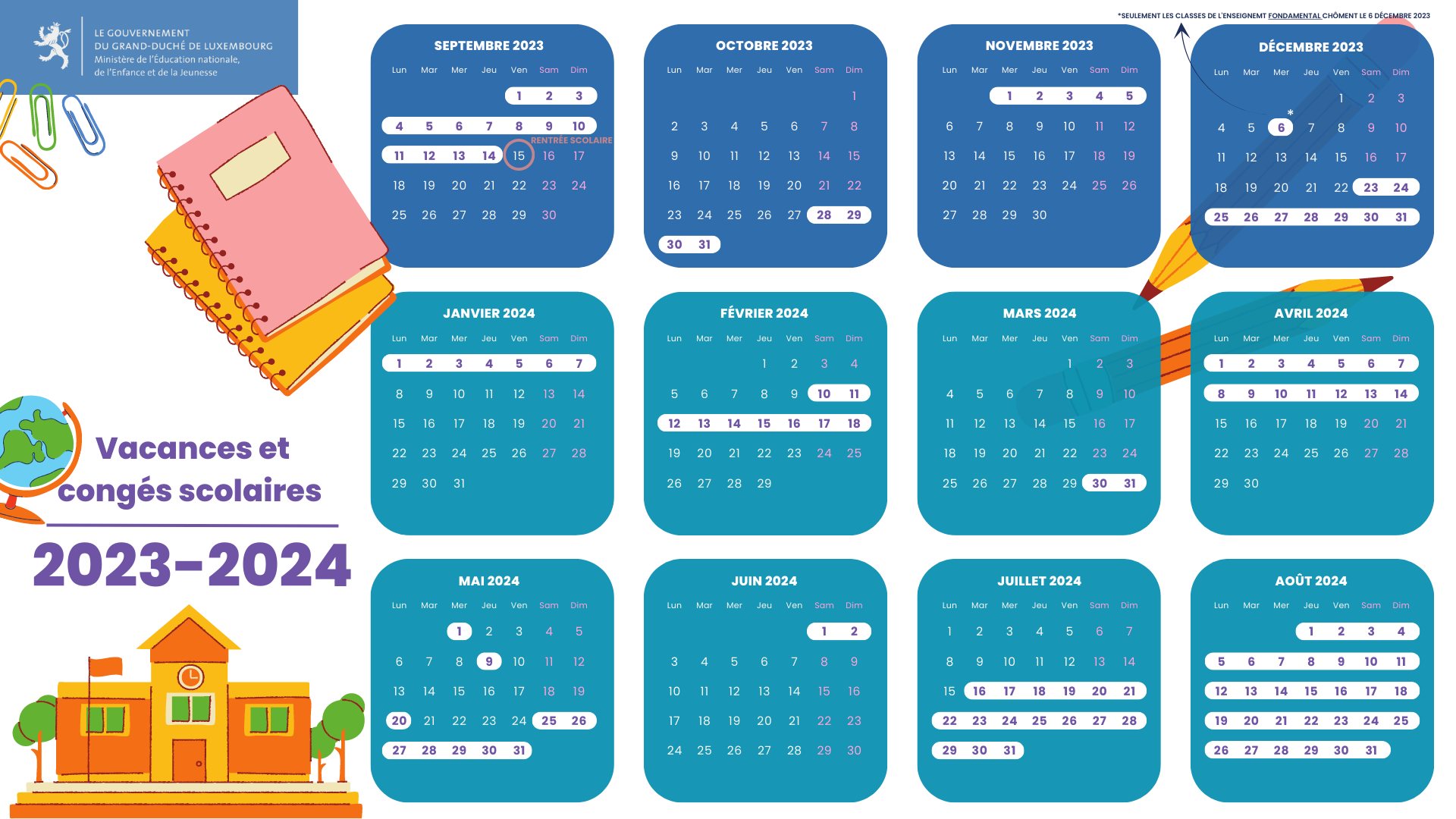 Calendrier Vacances Scolaires 2025 Luxembourg Gayle Johnath