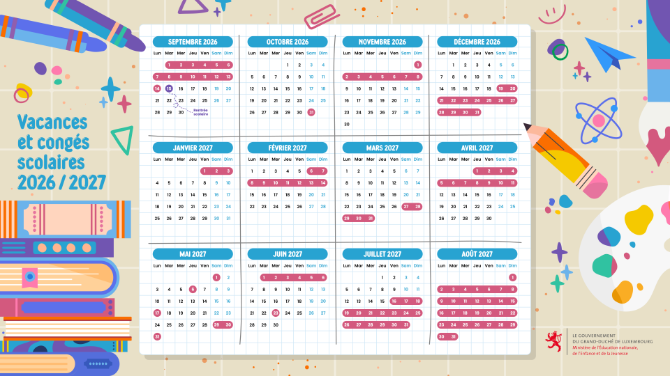 Vacances scolaires 2026/2027